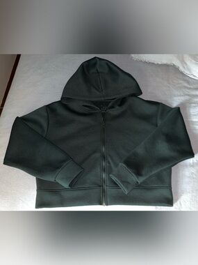 A New Day Teal Crop Zip-Up Hoodie Jacket